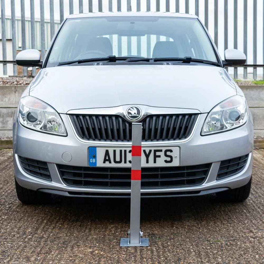 Hausen Folding Car Parking Barrier Post Vehicle Driveway Garage Security Bollard - Image 3