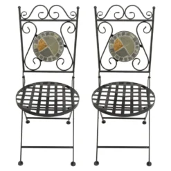 Woodside Pentney Set Of Two Mosaic Garden Chairs