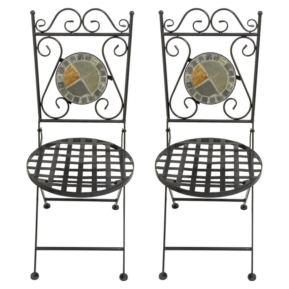 Woodside Pentney Set Of Two Mosaic Garden Chairs