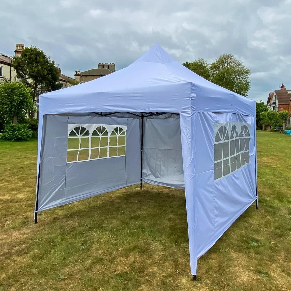 Woodside Pop Up 3m X 3m Garden Gazebo, Waterproof Garden Marquee, Pure White - Image 7