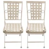 Woodside Ostend 2 X Square Folding Metal Garden Patio Dining Chairs Outdoor Furniture
