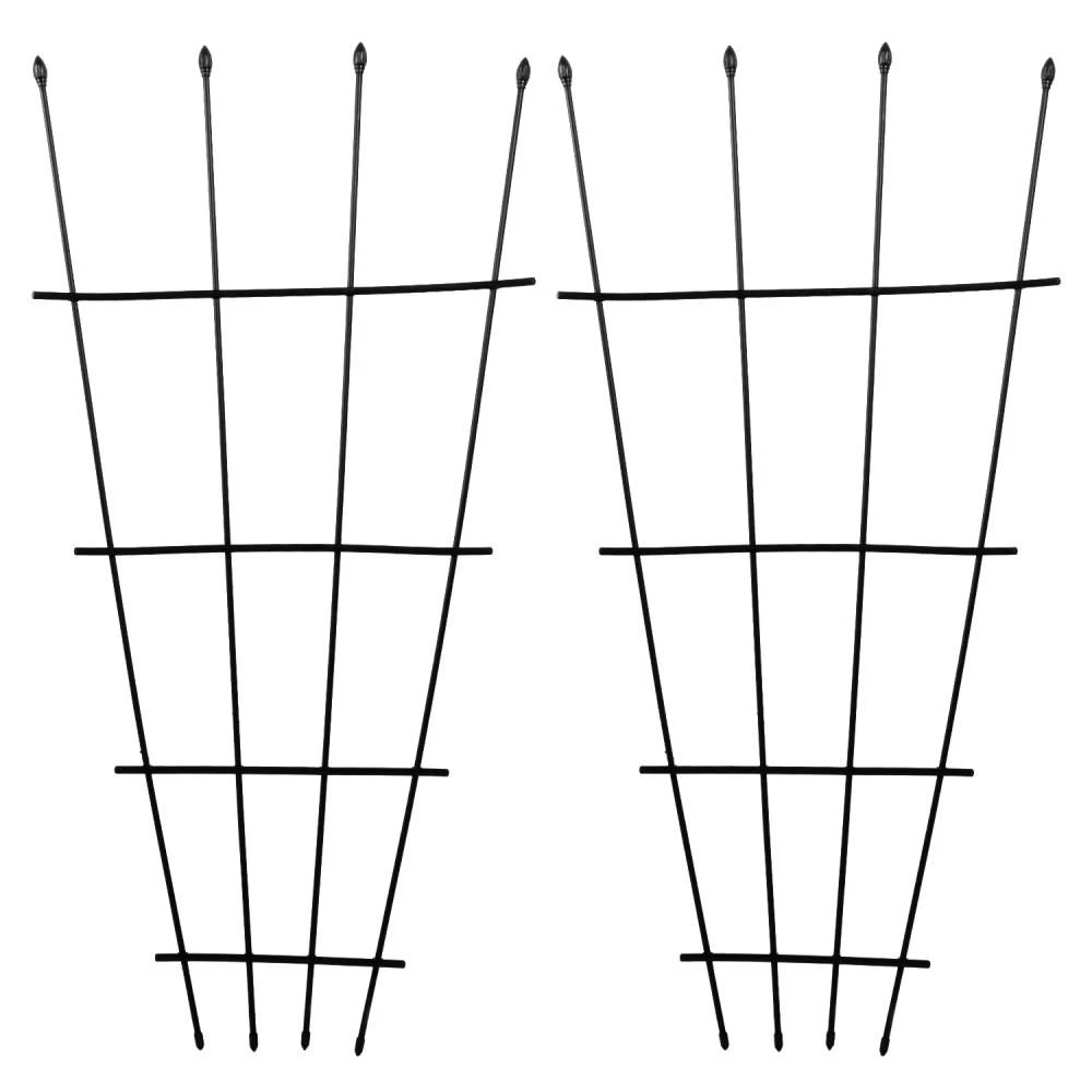 Woodside 1.2m Metal Garden Fan Trellis, Decorative Plant/Flower Pot Support, Pack Of 2 - Image 3