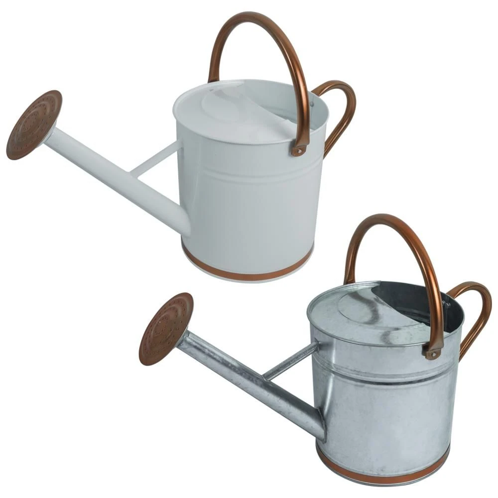 Woodside 9L Metal Garden And Plant Watering Can With Rose