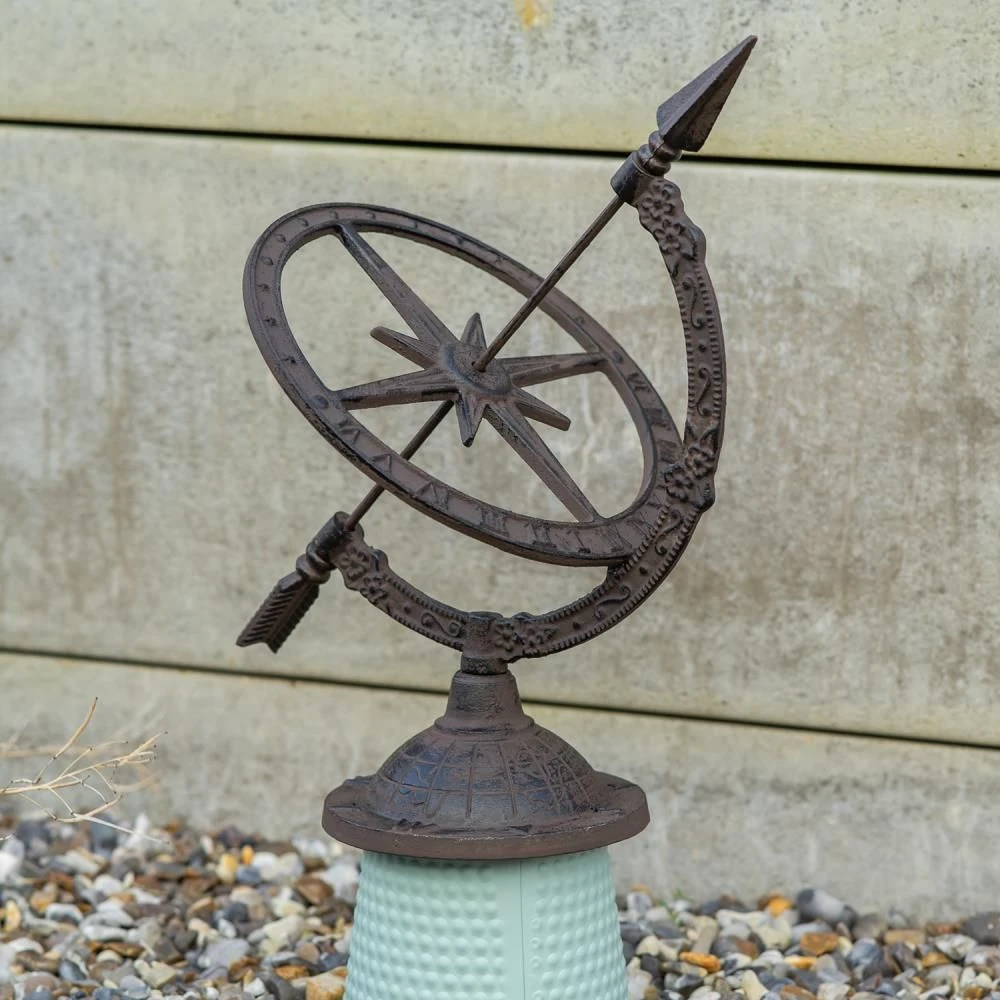 Woodside Decorative Cast Iron Traditional Antique Garden Table Sundial - Image 3