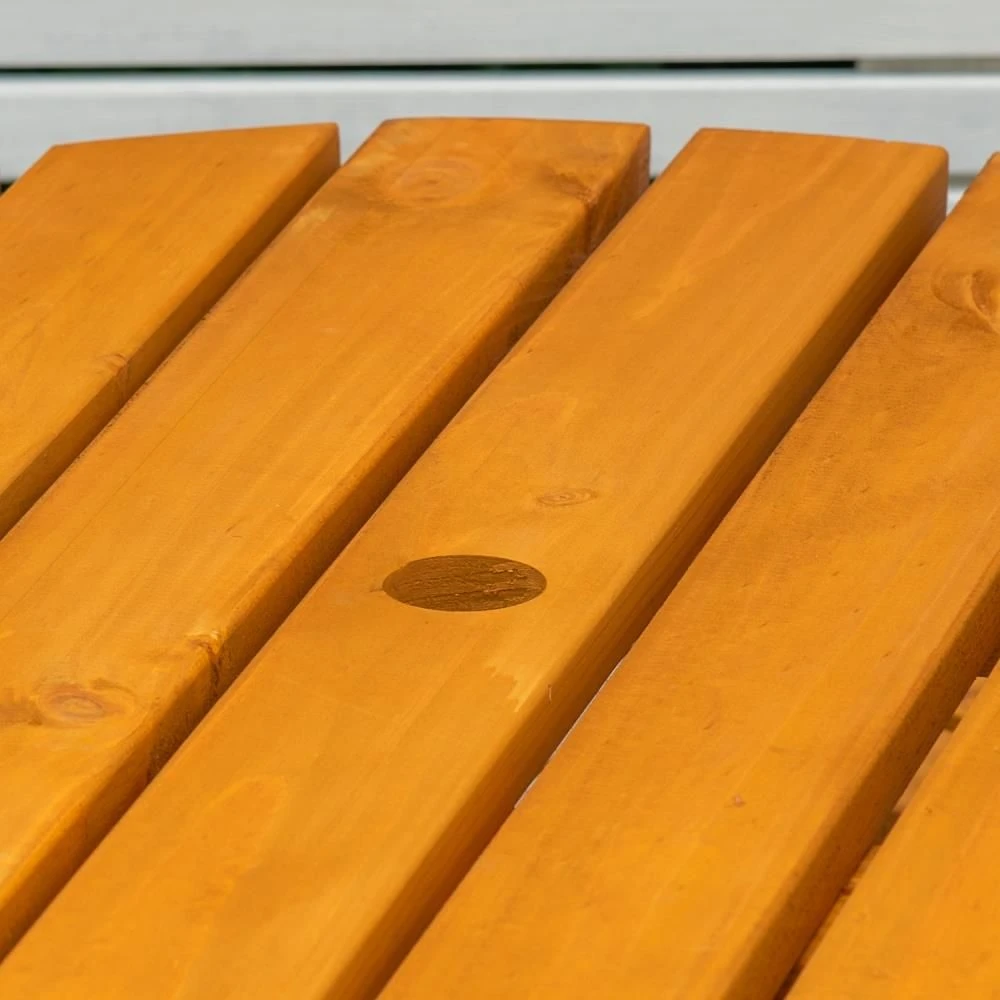 Maribelle 6 Seater Round Wooden Garden/Pub Bench - STAINED - Image 5