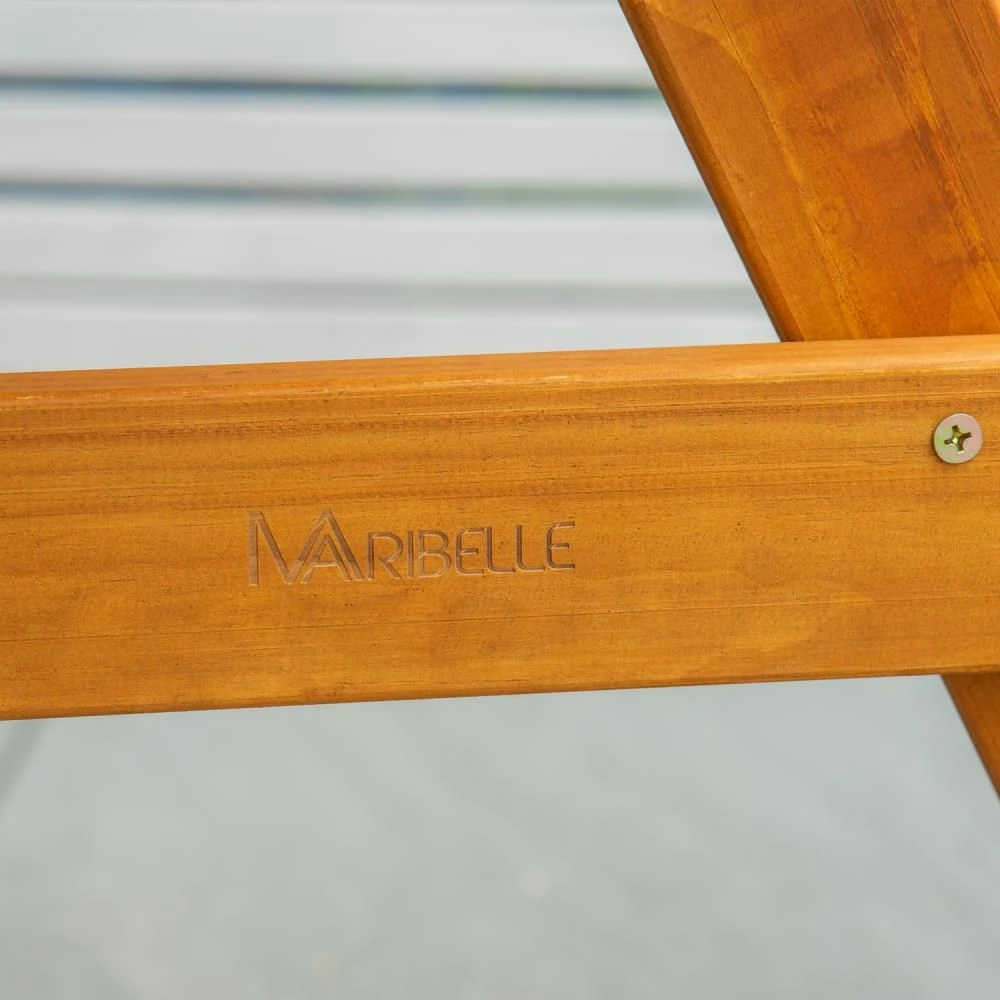 Maribelle 6 Seater Round Wooden Garden/Pub Bench - STAINED - Image 7