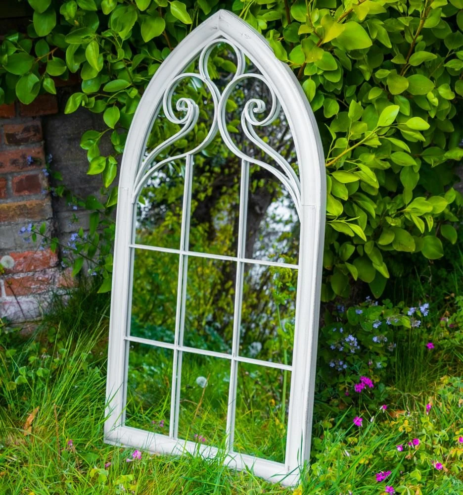 Woodside Selby XL Decorative Arched Outdoor Garden Mirror, W: 60.5cm X H: 111cm - Image 5
