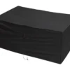 Woodside Heavy Duty Waterproof Garden Rattan Cube Set Cover BLACK 115x175x74cm