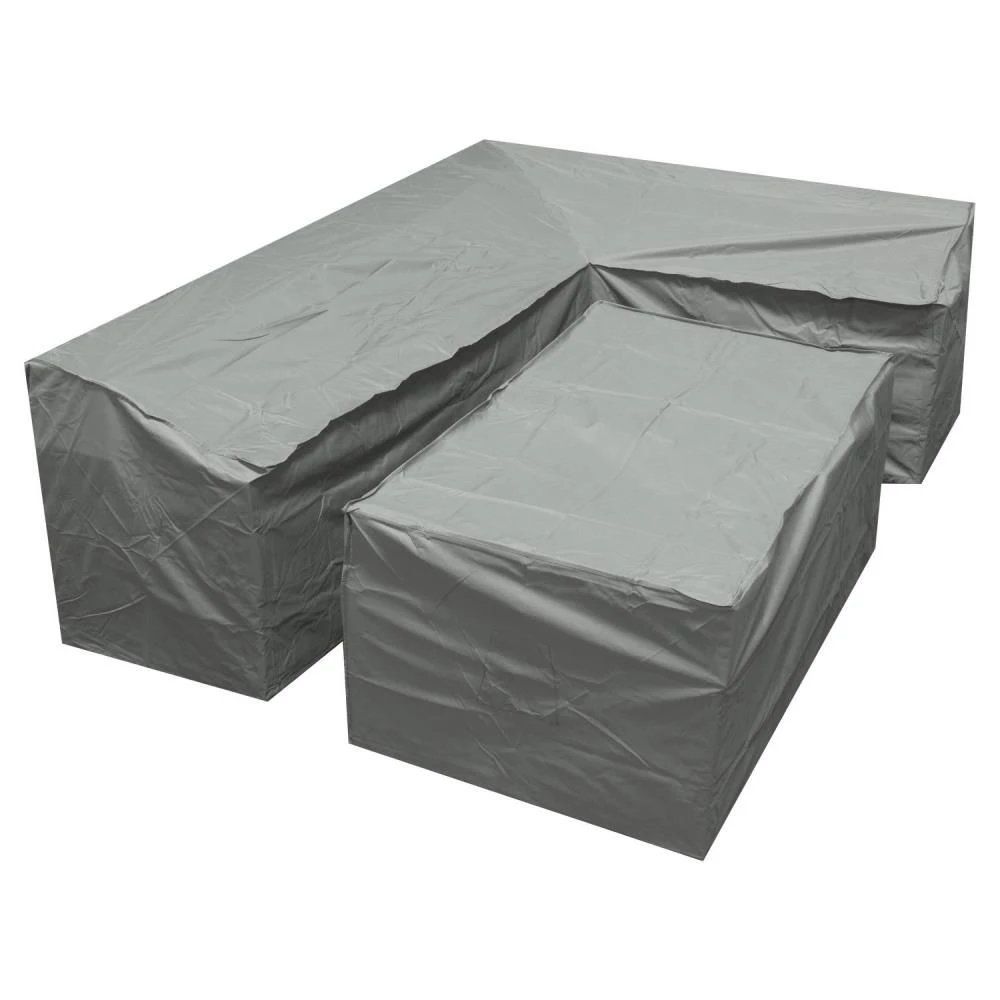 Woodside Grey L Shape Outdoor Dining Waterproof Patio Set Cover Rattan - Image 2