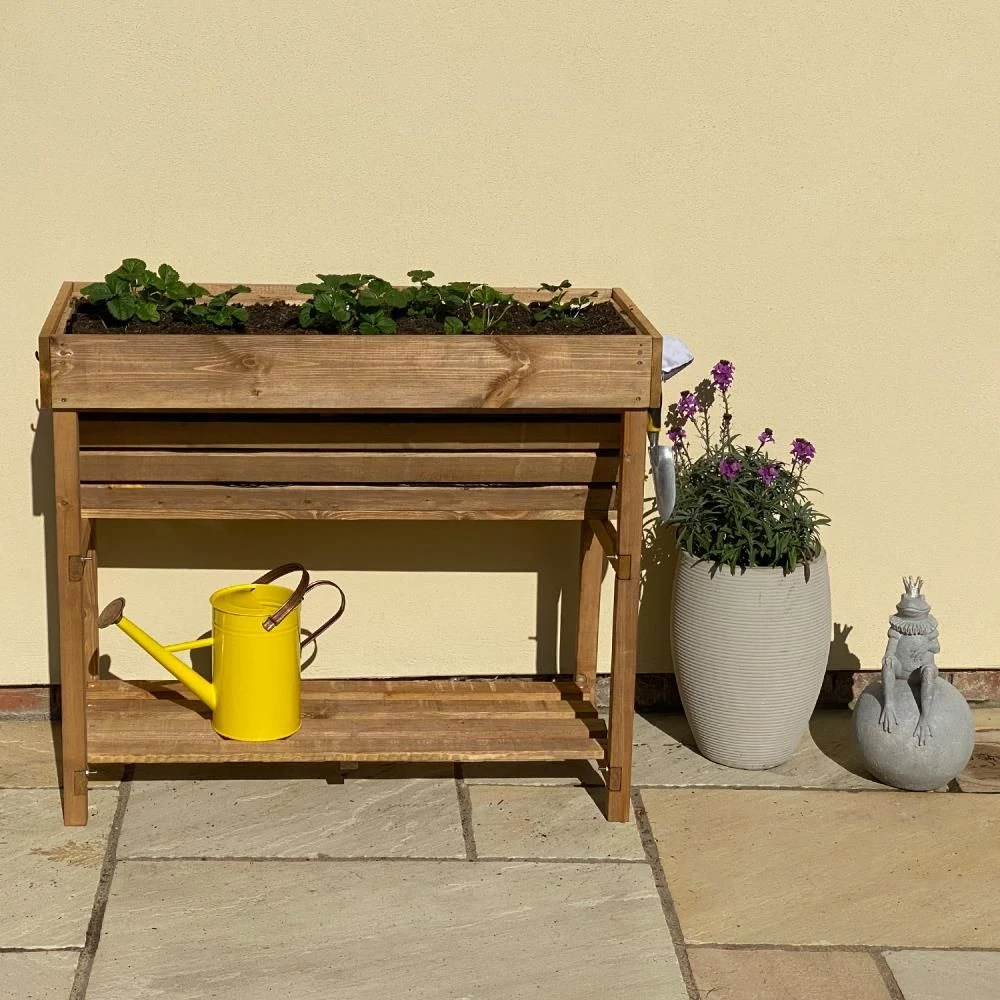 Woodside Thurne Raised Wooden Garden Bed Planter, Plants & Vegetable/Herb Box - Image 3