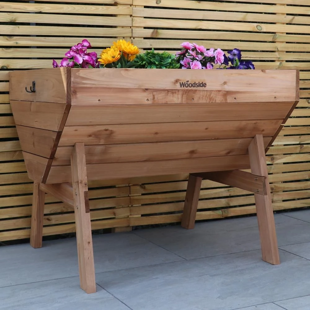 Woodside Raised Wooden Garden Bed Planter, Plants & Vegetable/Herb Box, Medium 100cm