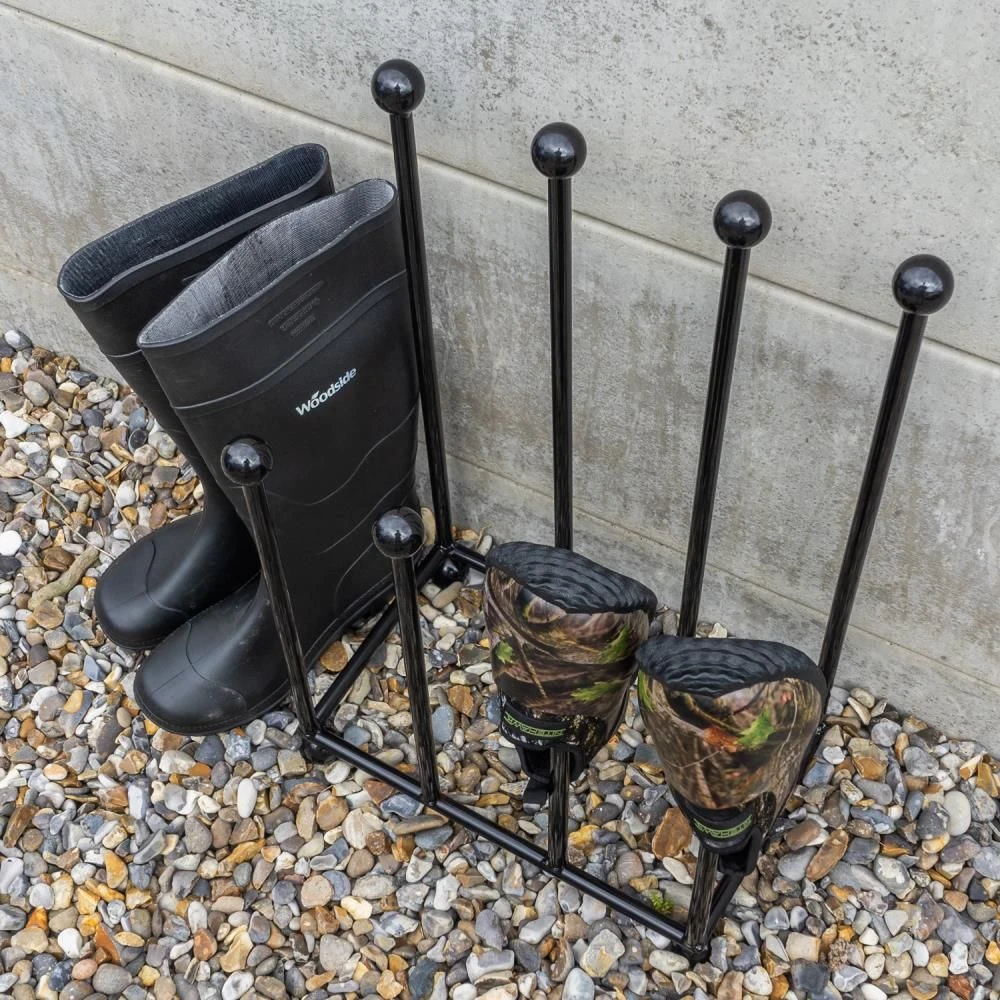 Woodside Morston Steel Wellington Boot Rack/Walking Boot Storage Stand, Indoor & Outdoor - Image 2