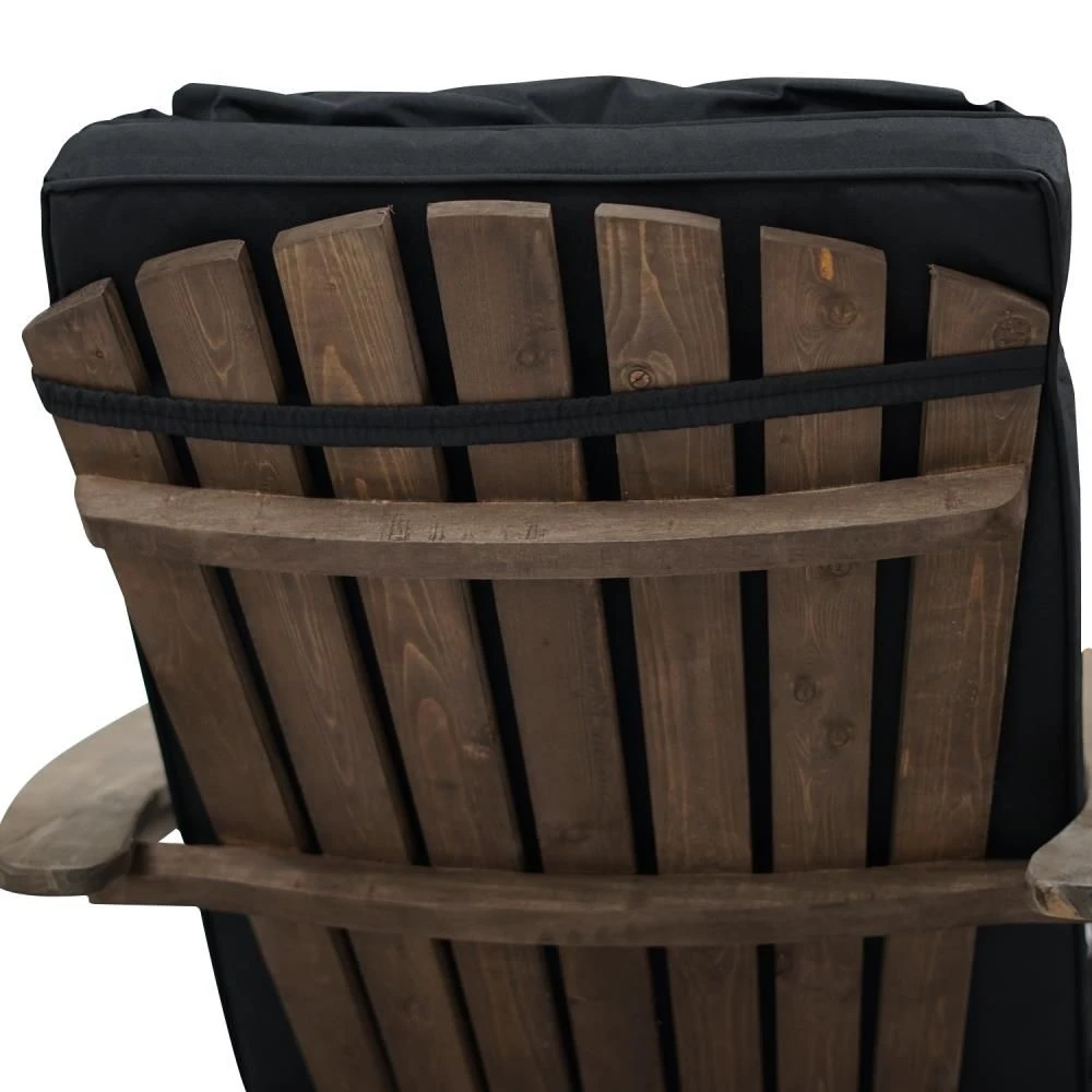 Woodside Luxury Outdoor Padded Seat & Back Cushion For Garden Adirondack Chair - BLACK - Image 3