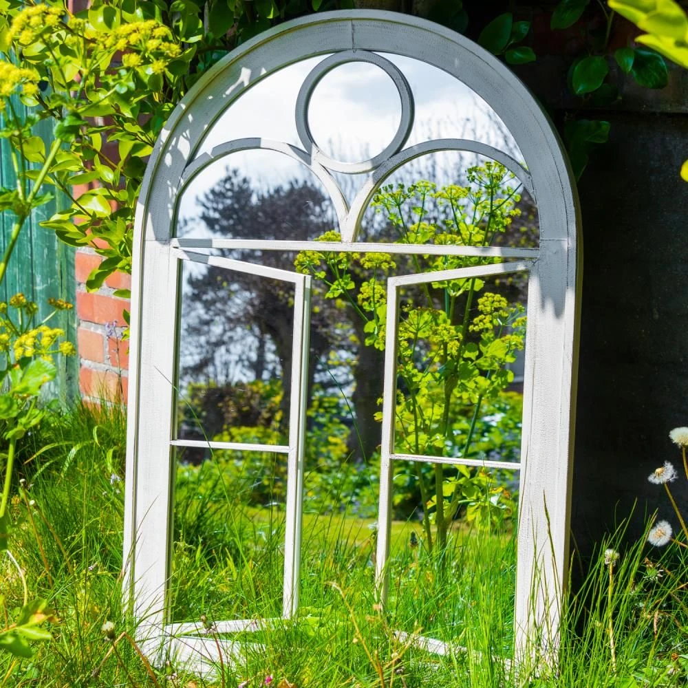Woodside Acton Large Decorative Arched Outdoor Garden Mirror, 66.5cm X 97.5cm - Image 2