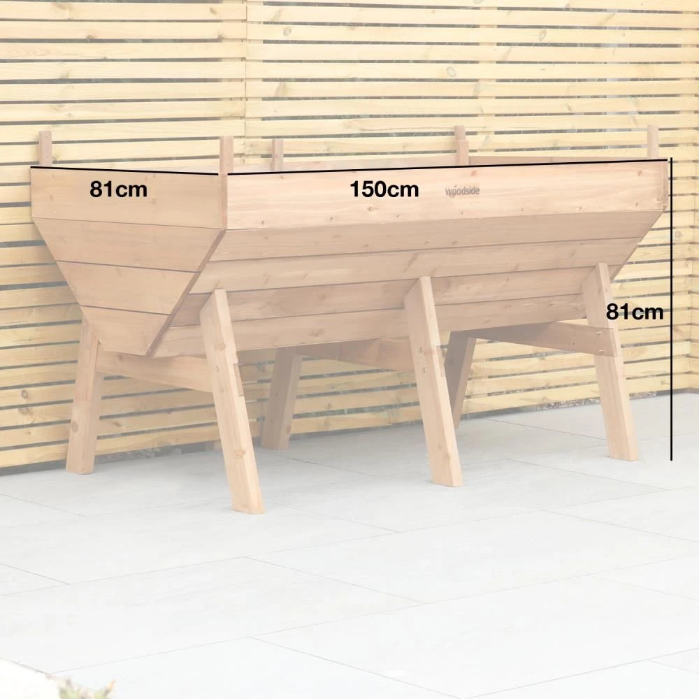 Woodside Raised Wooden Garden Bed Planter, Plants & Vegetable/Herb Box, Large 150cm - Image 2