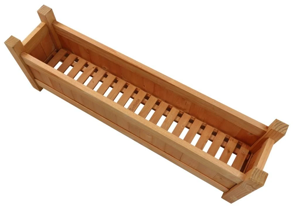 Woodside Aldeby Wooden Garden Trough Planter/Flower Container Box, Pack Of 2 - Image 5