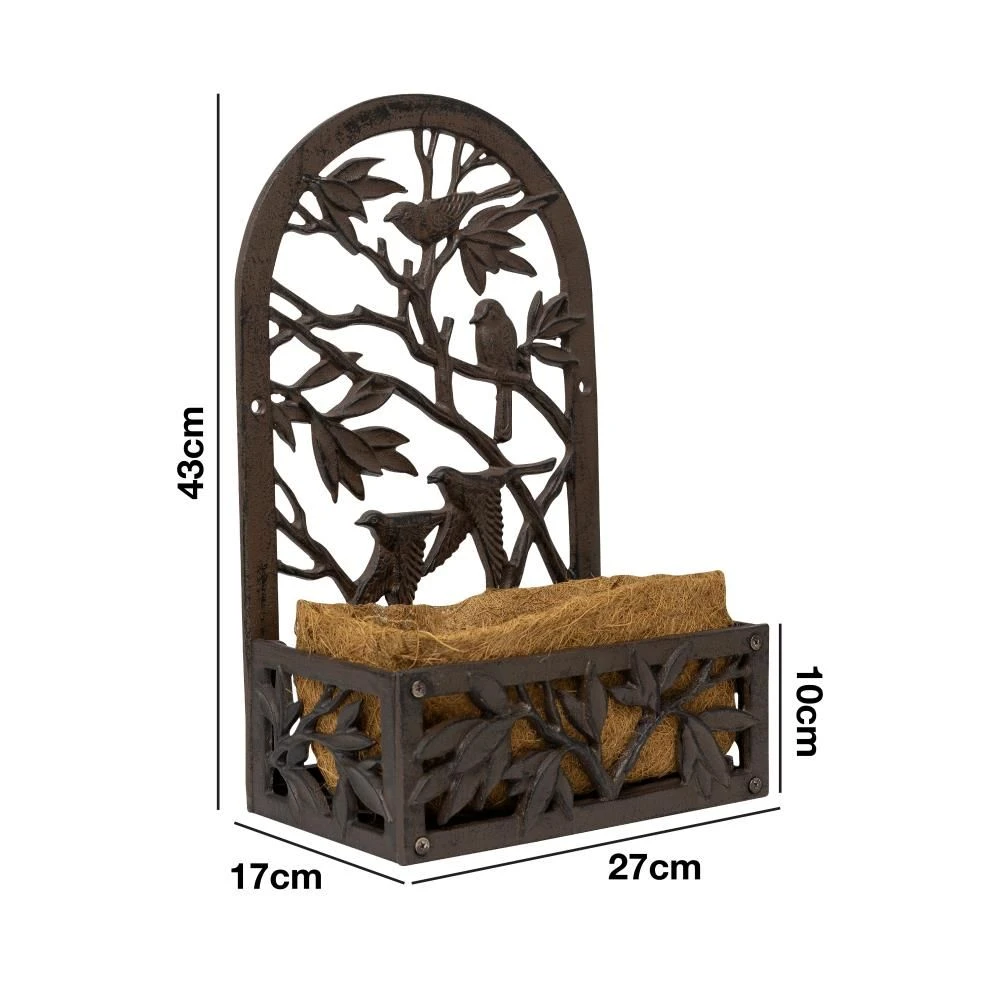 Woodside Cast Iron Wall Mounted Planter With Coco Liner - Design D - Image 6
