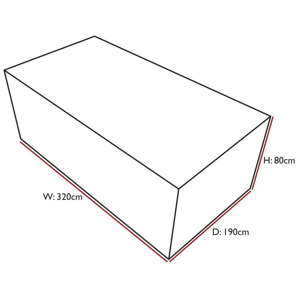 Woodside 8-10 Seater Rectangular Garden Patio Furniture Set Cover Waterproof - Image 2