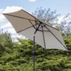 Woodside Large 2.7m Garden Parasol Umbrella With Winding Crank & Tilt Sand