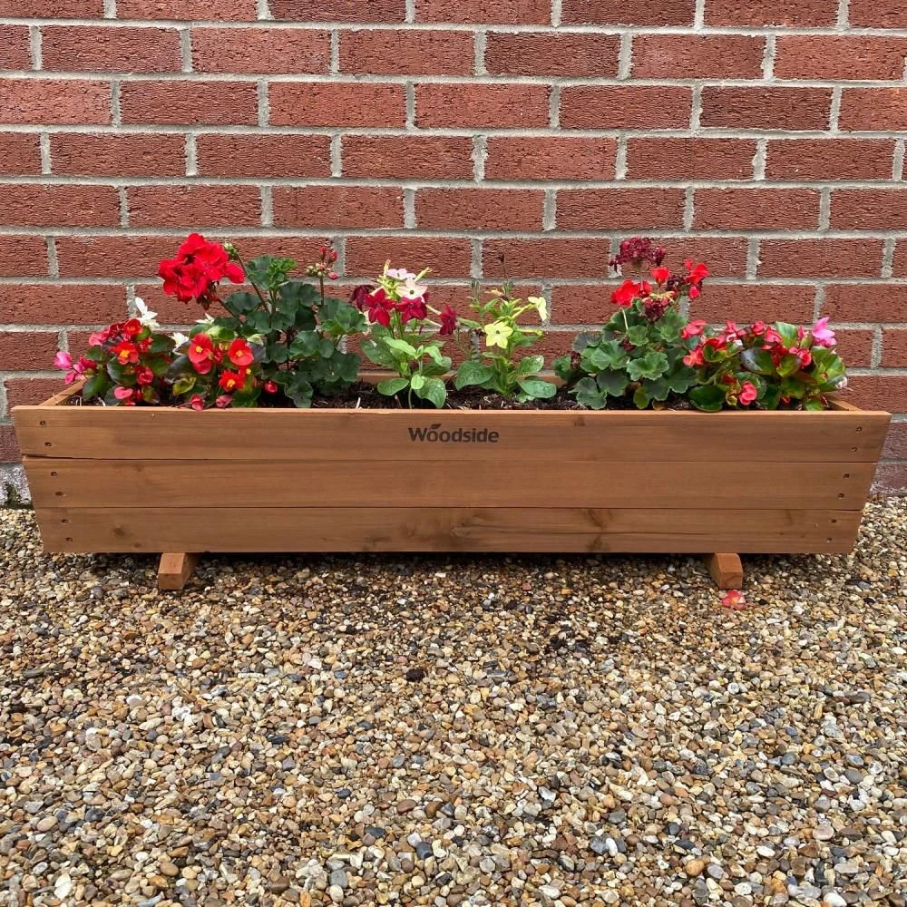 Woodside Sutton Wooden Garden Planter Plant/Flower Trough Container Box - Image 3