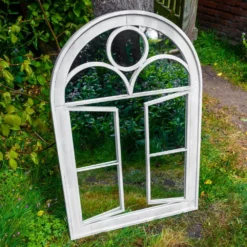 Woodside Acton Large Decorative Arched Outdoor Garden Mirror, 66.5cm X 97.5cm