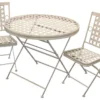 Woodside Ostend Folding Metal Outdoor Garden Patio Dining Table And 2 Chairs Set