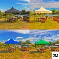 Woodside 3x3m Fully Waterproof, Heavy Duty Pop Up Gazebo + Carry Bag & Sand Bags