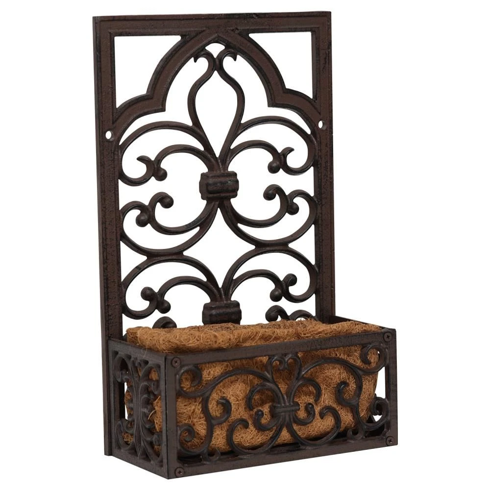 Woodside Cast Iron Wall Mounted Hanging Garden Planter Basket With Coco Liner - Image 4