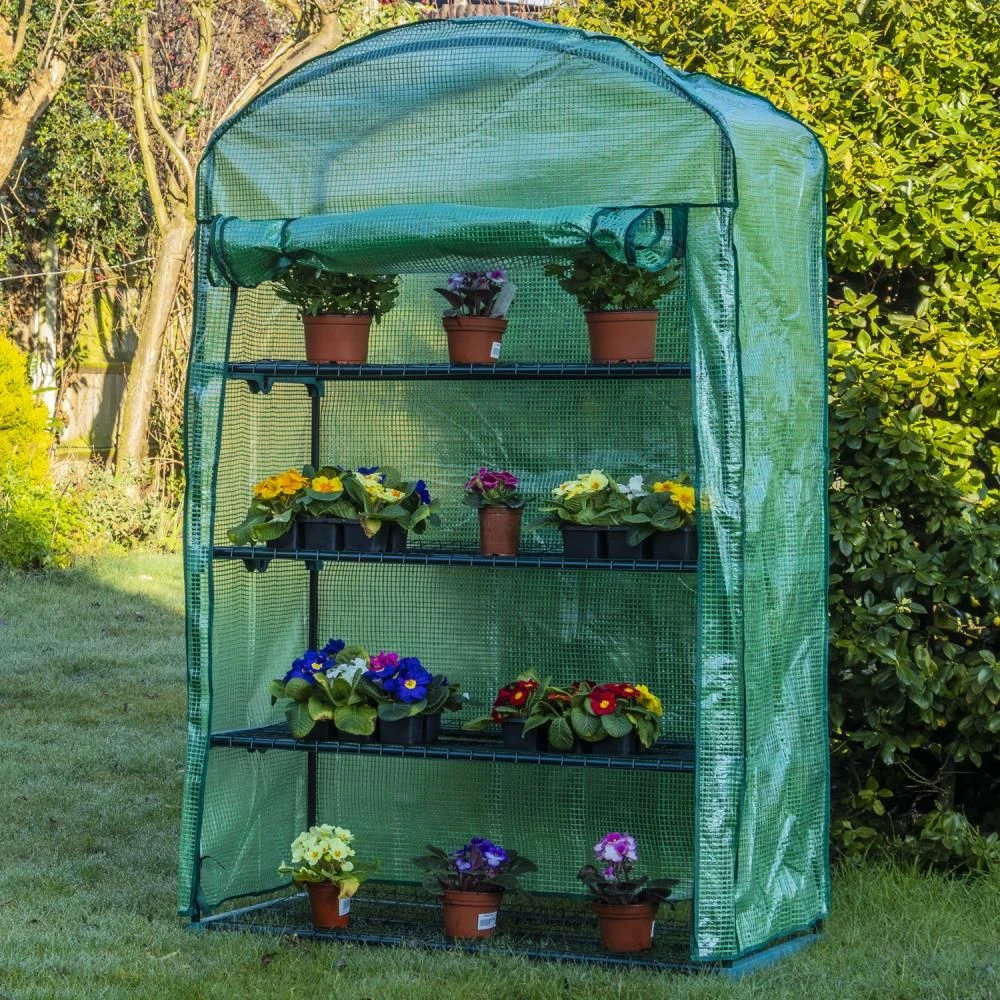 Woodside Large 4 Tier Garden Greenhouse/Growhouse With Reinforced Cover - Image 3