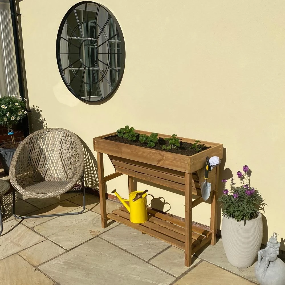 Woodside Thurne Raised Wooden Garden Bed Planter, Plants & Vegetable/Herb Box - Image 4
