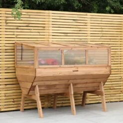 Woodside Raised Wooden Garden Planter + Cold Frame/Growhouse Plant & Veg Box, Large 150cm