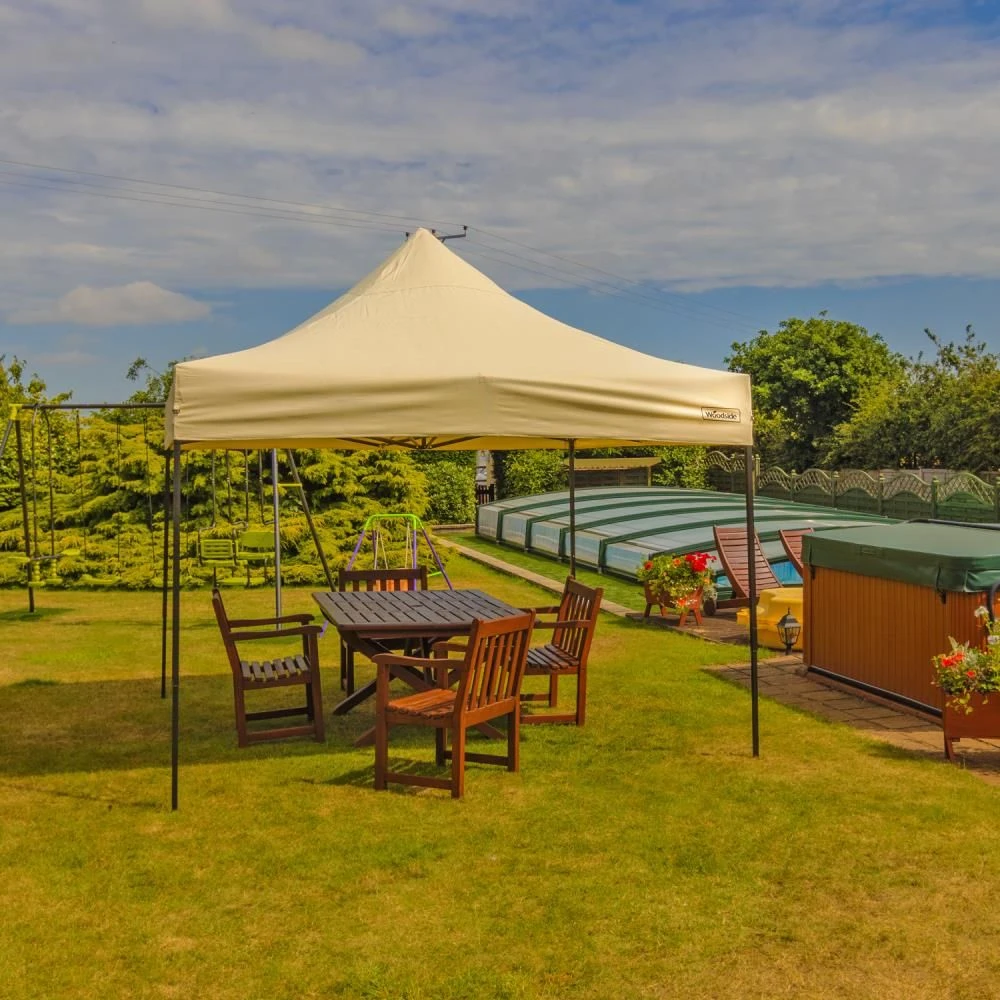 Woodside 3x3m Fully Waterproof, Heavy Duty Pop Up Gazebo + Carry Bag & Sand Bags - Image 2