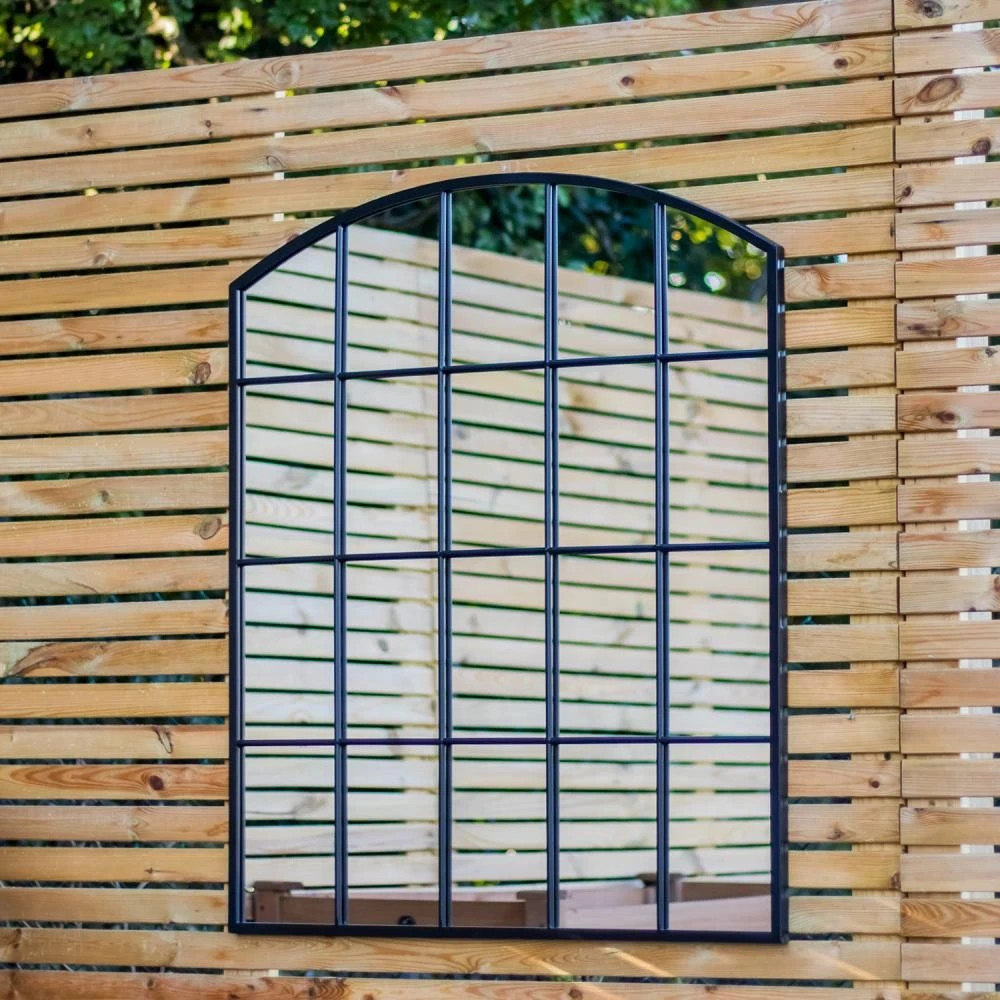 Woodside Mamble Decorative Arched Outdoor Garden Mirror, W: 76cm X H: 91cm - Image 2