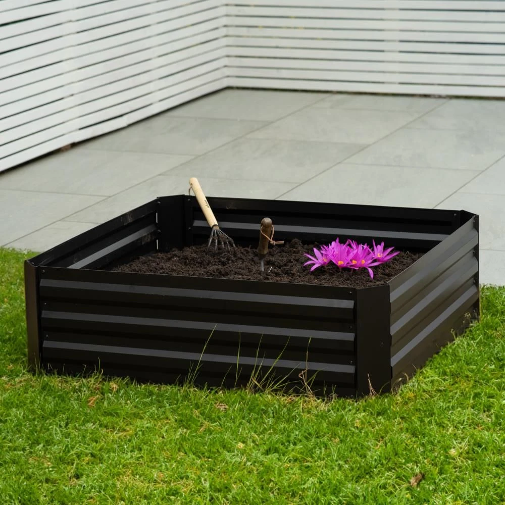 Woodside Tunstall Outdoor Garden Raised Steel Vegetable/Herb/Flower Grow Bed Planter - Image 2