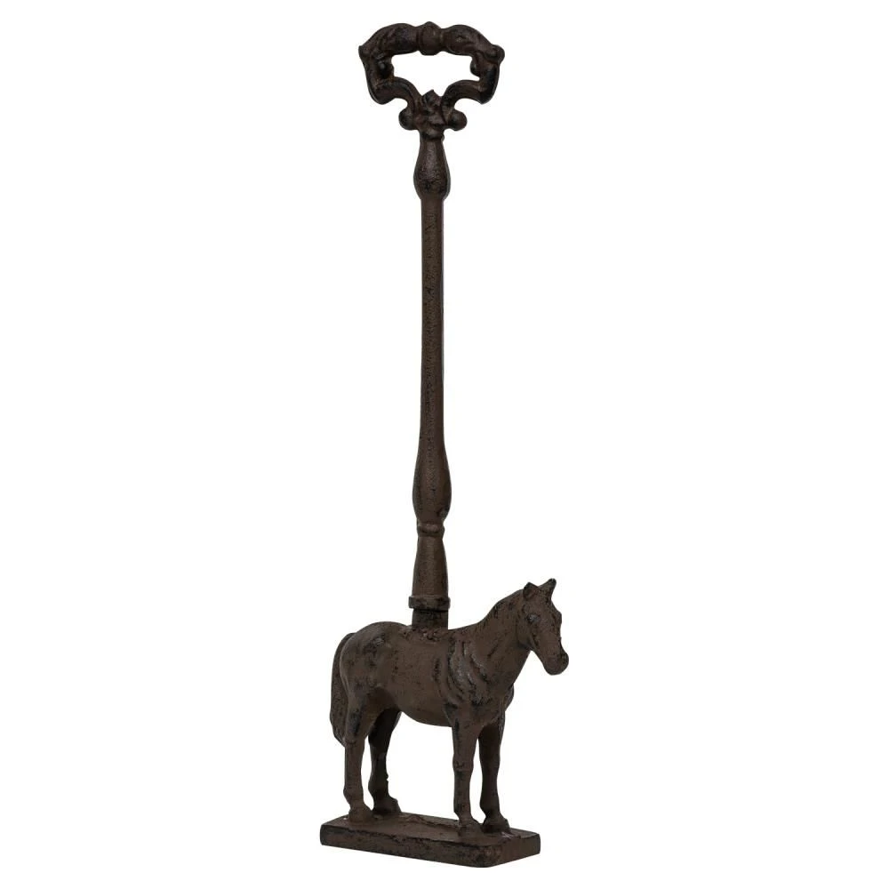 Woodside Heavy Duty Cast Iron Decorative Horse Shaped Door Stop With Handle, Doorstopper/Jammer