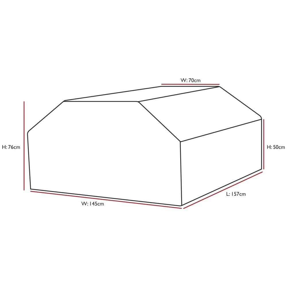 Woodside Black Waterproof Outdoor 6 Seater Square Picnic Table Cover - Image 2