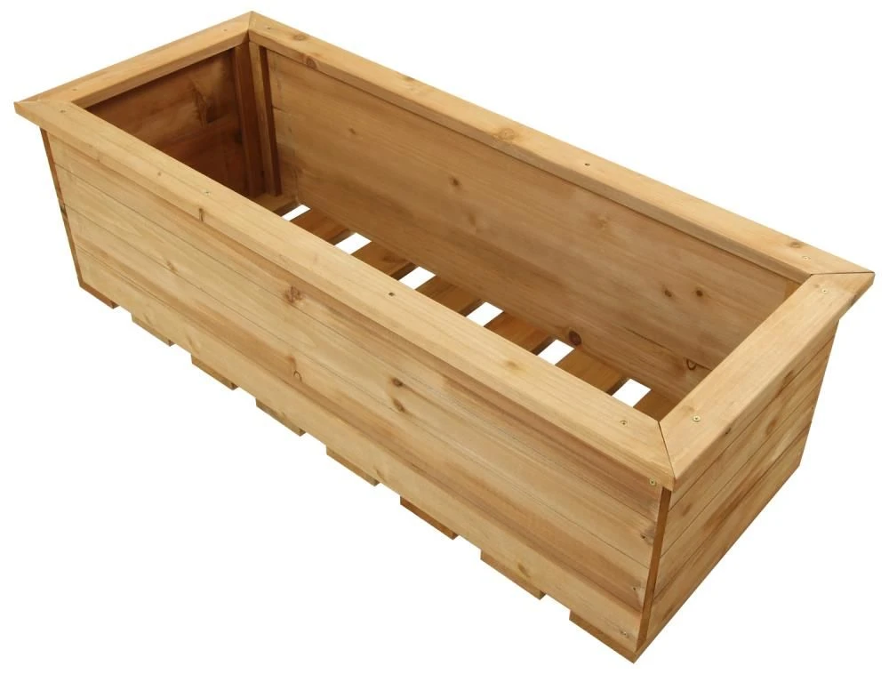 Woodside Reedham Stained Wooden Garden Trough Planter/Flower Trough Box, 95 Litres - Image 6