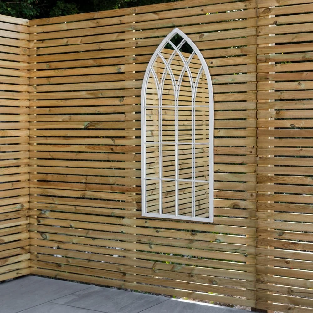 Woodside Rathen XL Decorative Arched Outdoor Garden Mirror, H: 115cm X W: 50cm - Image 4