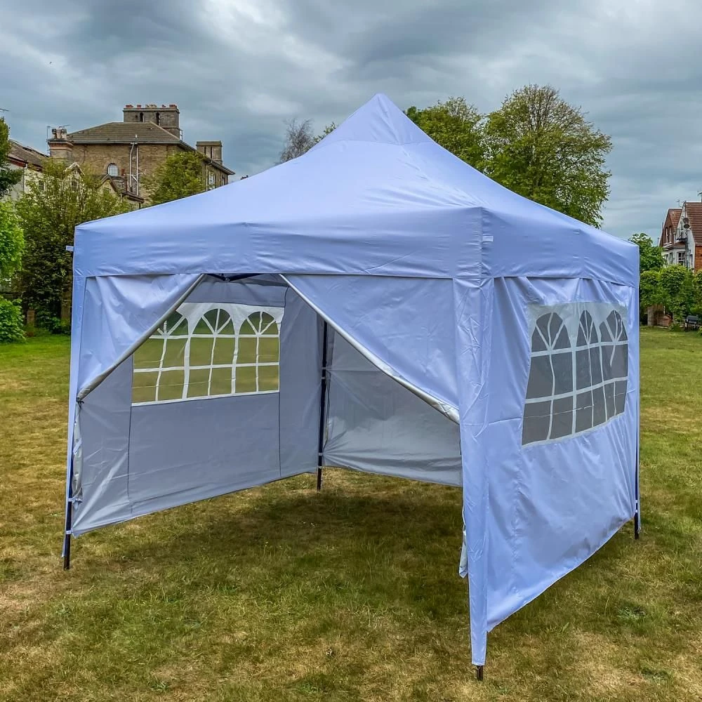 Woodside Pop Up 3m X 3m Garden Gazebo, Waterproof Garden Marquee, Pure White - Image 2