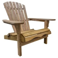 Woodside Aldeby Adirondack Outdoor Garden Patio Wooden Lounger Chair
