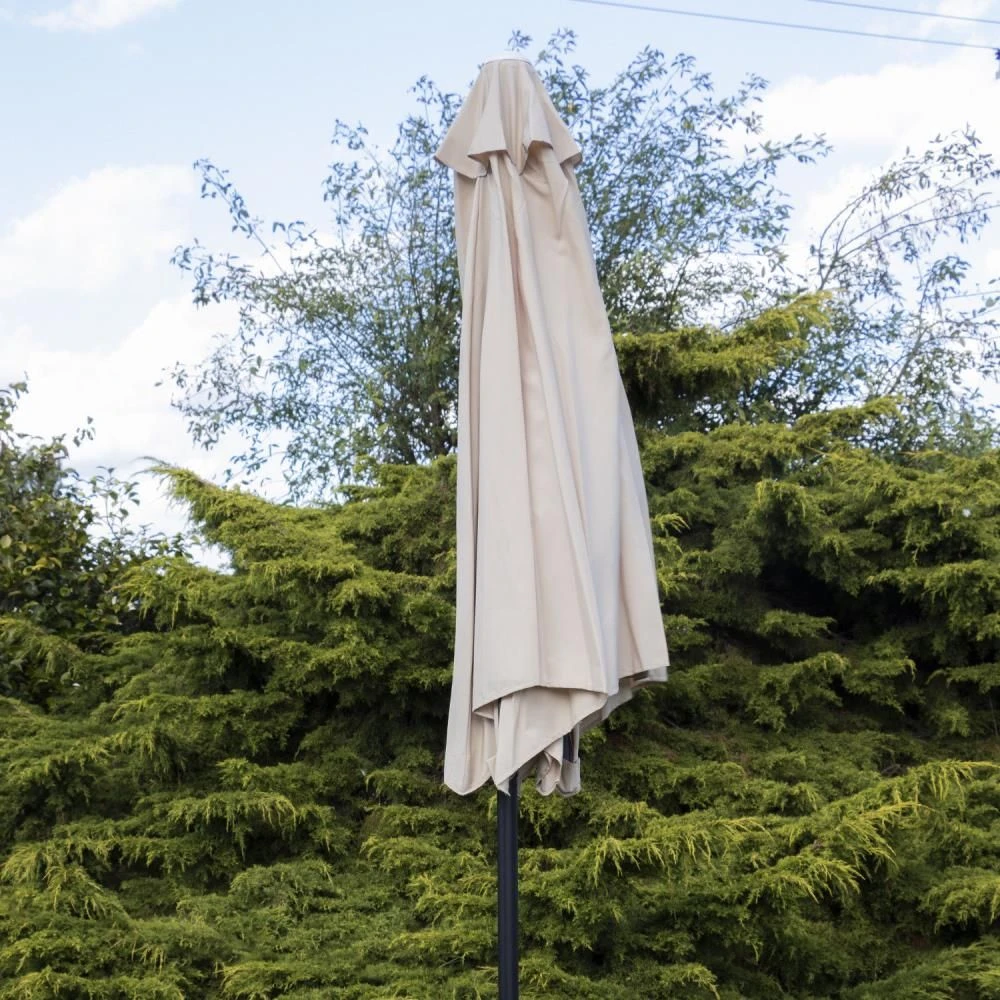 Woodside Large 2.7m Garden Parasol Umbrella With Winding Crank & Tilt Sand - Image 3