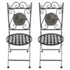 Woodside Set Of Two Decorative Mosaic Folding Garden Chairs Outdoor Furniture