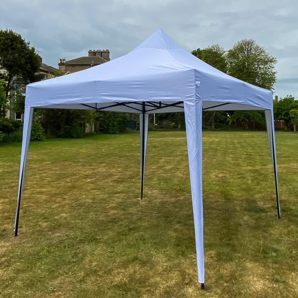 Woodside Pop Up 3m X 3m Garden Gazebo, Waterproof Garden Marquee, Pure White - Image 4