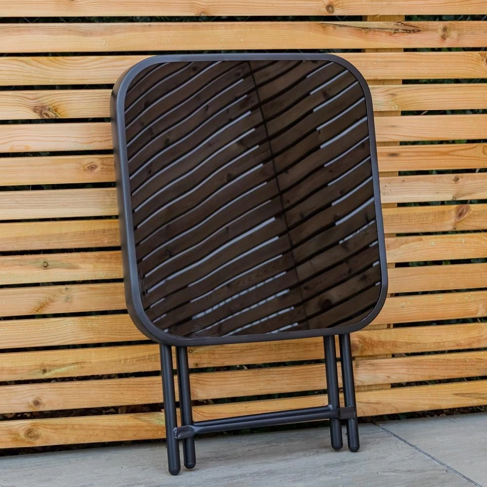 Woodside Rushford Folding Outdoor Garden Coffee/Drinks/Side Table - Image 2