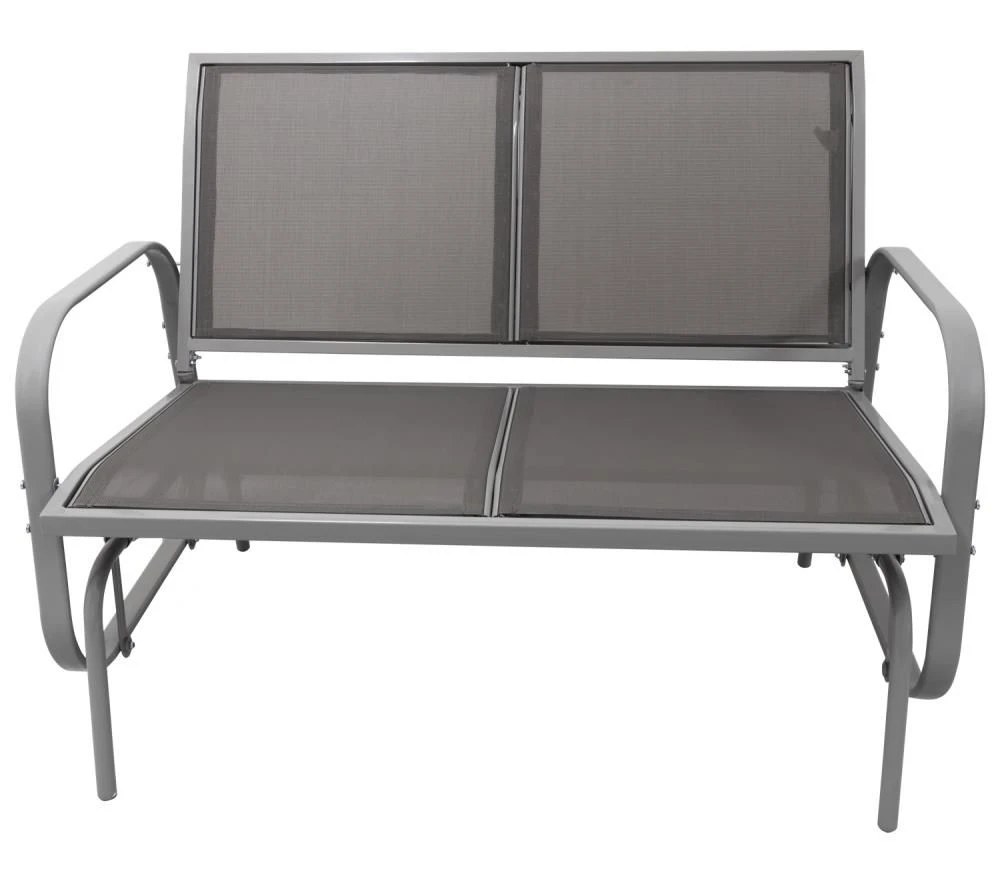 Woodside Stalham Grey 2 Seater Garden Glider Bench, Outdoor Rocking Swing Seat - Image 2