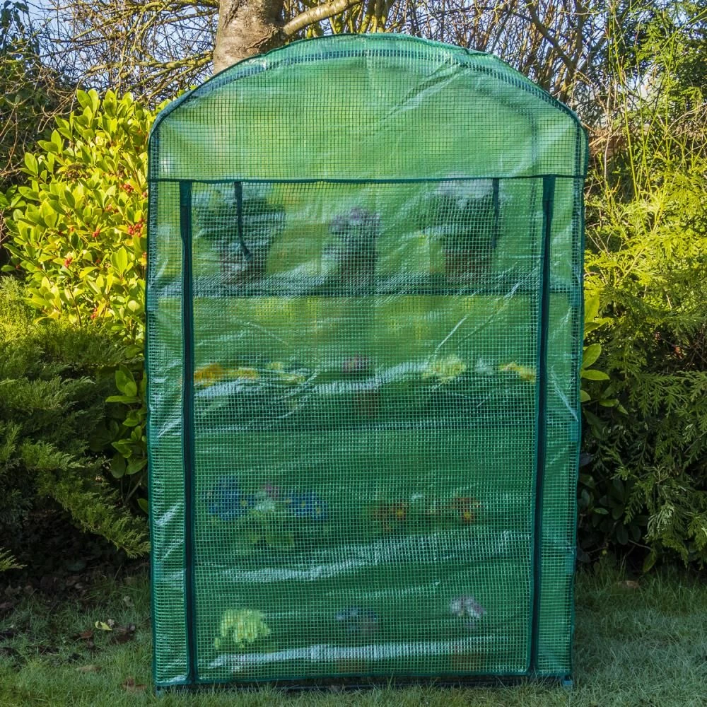 Woodside Large 4 Tier Garden Greenhouse/Growhouse With Reinforced Cover - Image 2