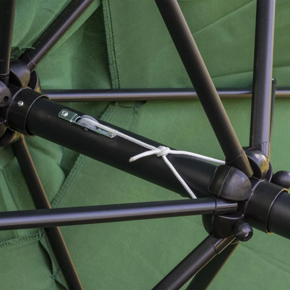 Woodside Large 2.7m Garden Parasol Umbrella With Winding Crank & Tilt Green - Image 4