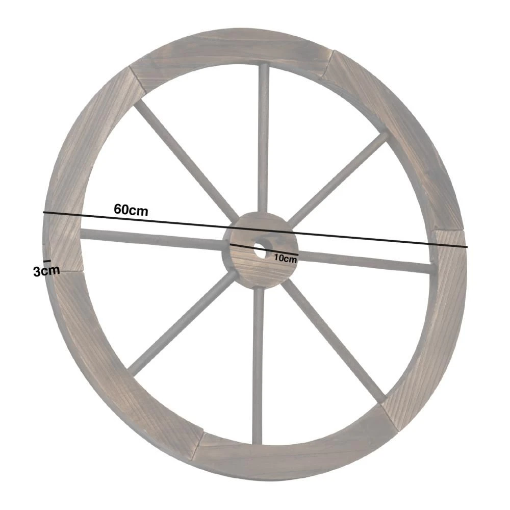 Woodside Decorative Rustic/Vintage Garden Wooden Wagon Wheel Ornament - Image 7