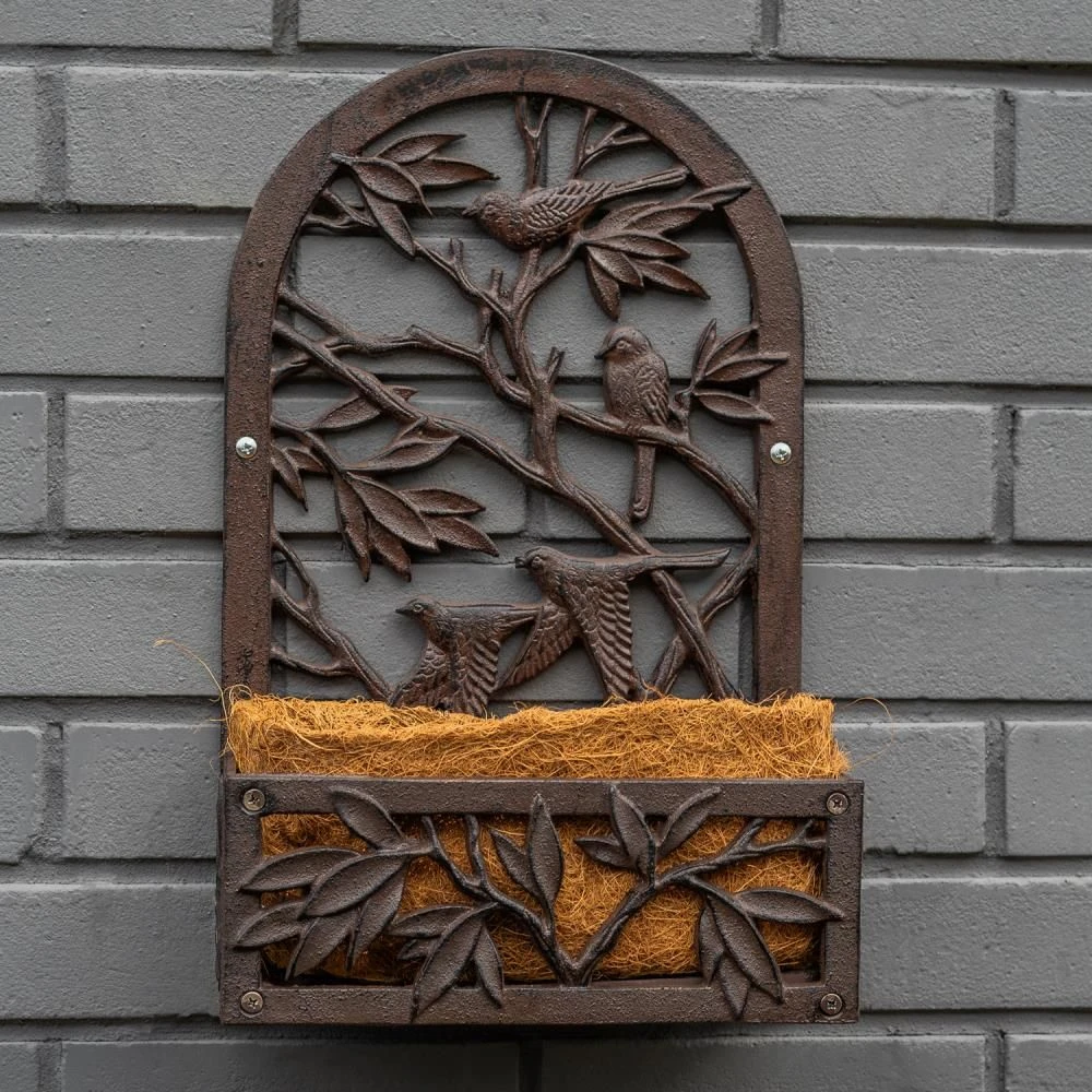 Woodside Cast Iron Wall Mounted Planter With Coco Liner - Design D - Image 2