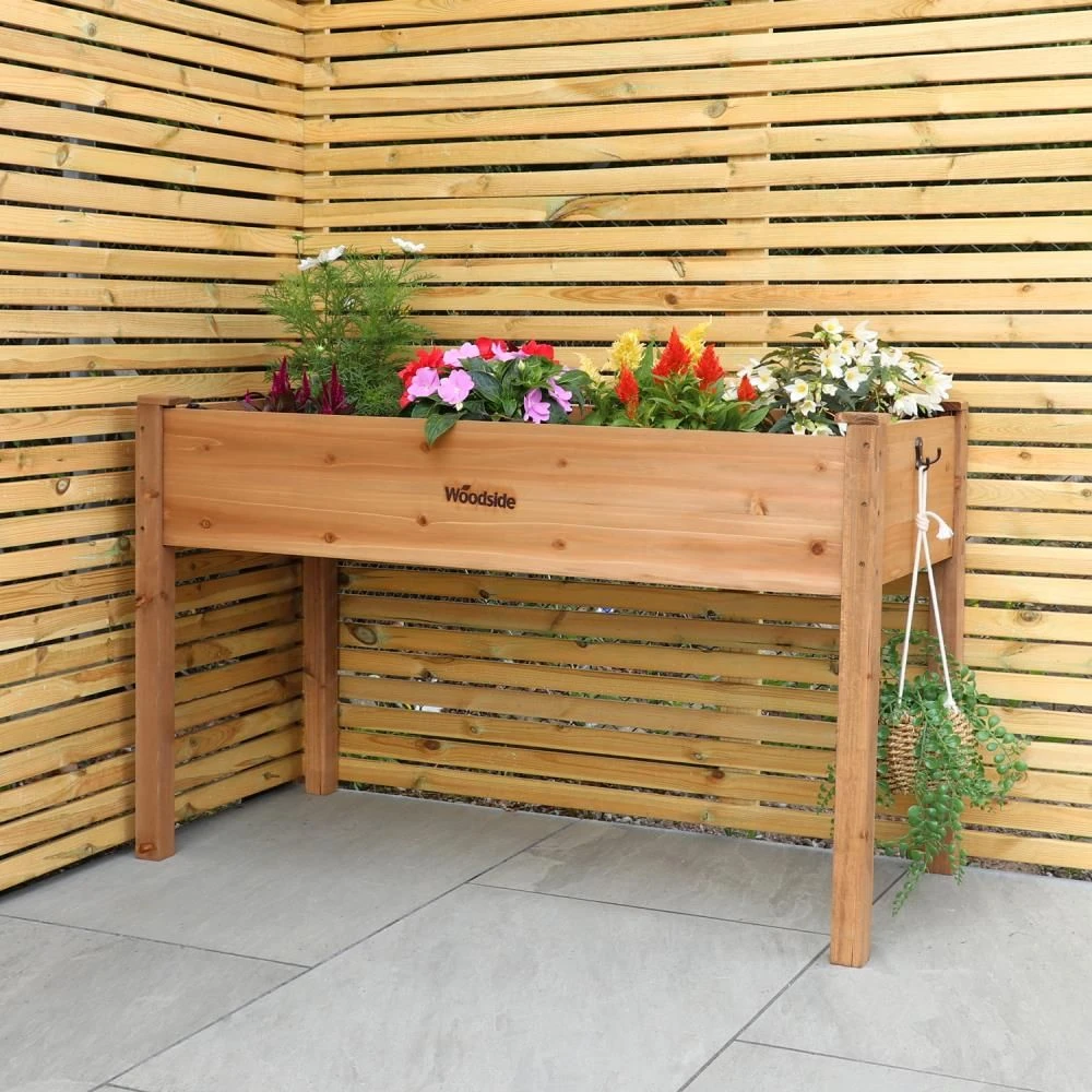 Woodside Raised Wooden Garden Bed Planter, Plants & Vegetable/Herb Box - Image 2
